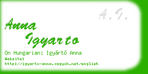 anna igyarto business card