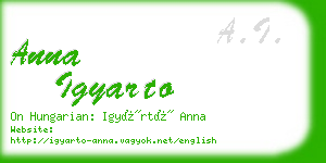 anna igyarto business card
